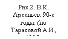 Подпись: Рис.2. В.К. Арсеньев. 90-е годы. (по Тарасовой А.И., 1985)